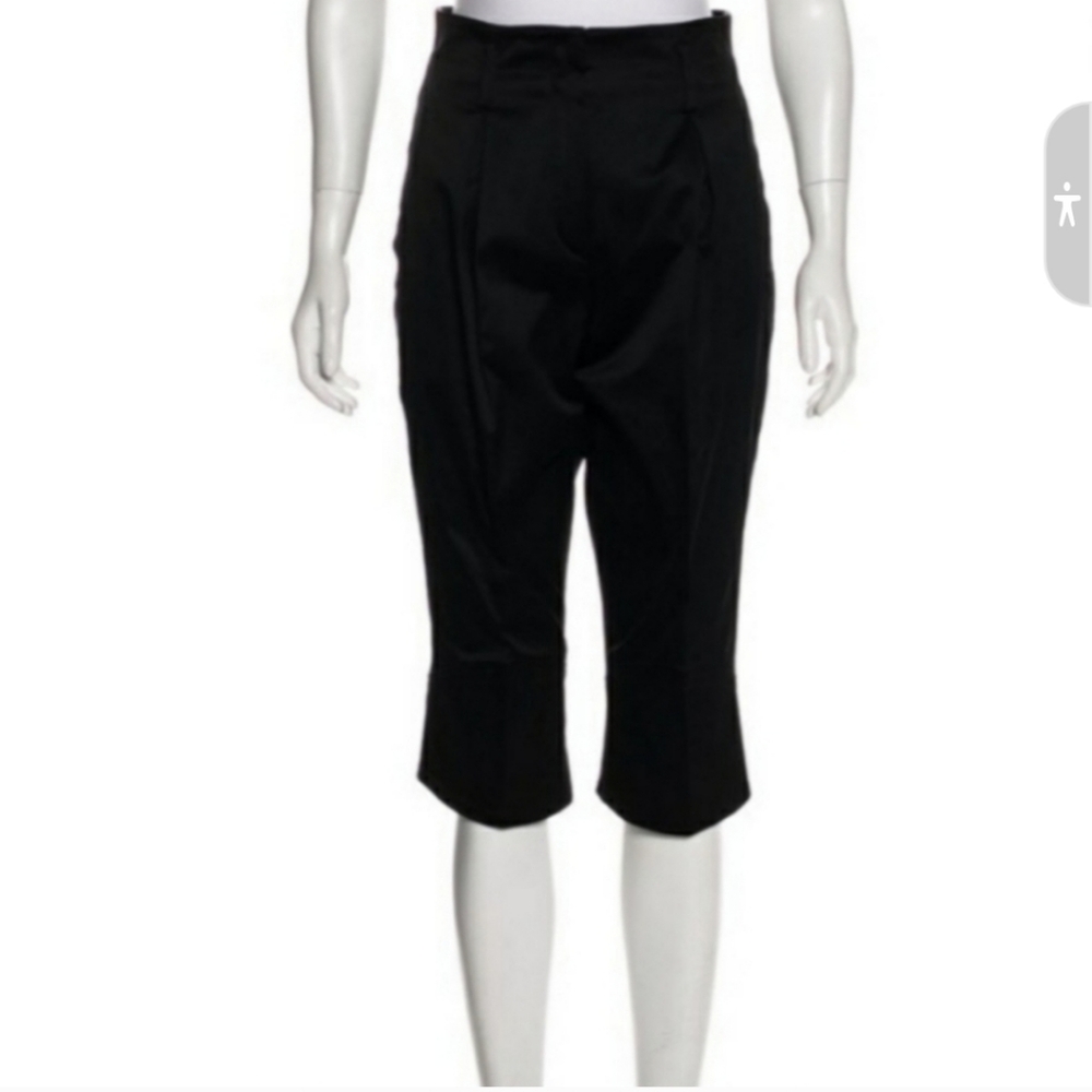 Authentic VERSACE Black Satin high rise cropped pants